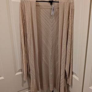 Torrid Light Beige Open-Front Cardigan